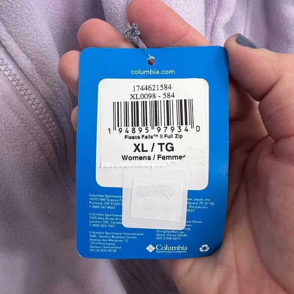 Columbia Women's Park View Technical Fleece Jacket, Lavender Purple, XL, NWT - Picture 5 of 5